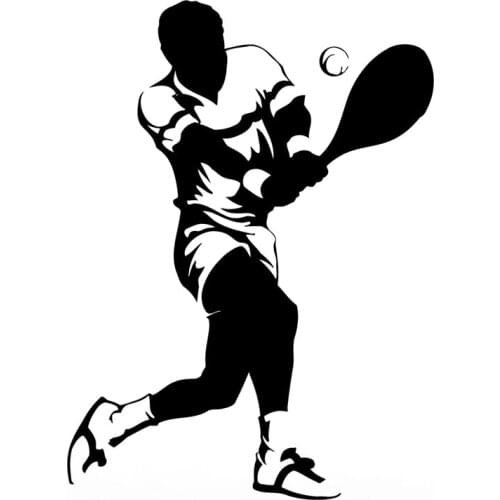 Personality Sports Tennis Player Car Sticker Car Window Decoration Decal Personalized Pvc Anti-UV Waterproof Decal Black/white