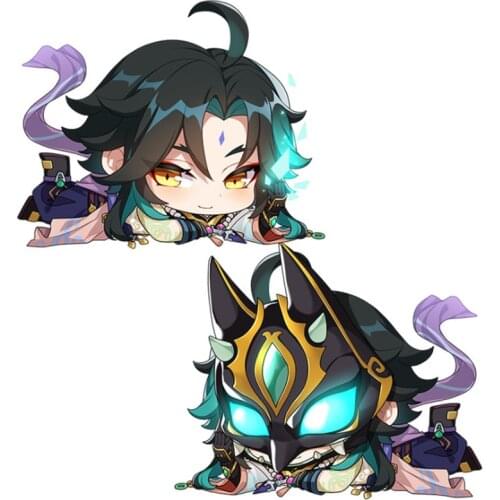 Game Genshin Impact Venti Dolls Pillow Soft Plush Zhongli Xiao Costume Double Different Side Printed Doll Cushion 35x45cm