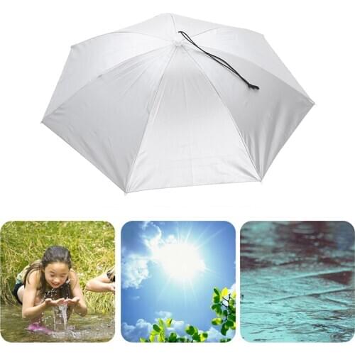 Portable Head-mounted Umbrella Sun Shade Lightweight Kids Camping Fishing Hiking Outdoor Foldable Umbrella Cap Cosplay Prop