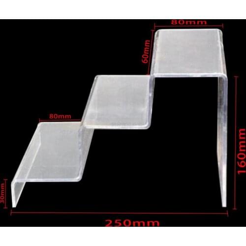 Durable 2/3 Steps Acrylic Riser Clear Durable Shoes Display Stand Shelf For Small Objects Toiletry Or Cosmetics Organize