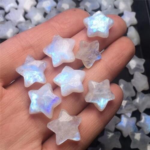 Rare Beautiful Natural Blue Moonstone Crystal Star Blueshine Stone DIY Jewelry Party Accessory As Gift