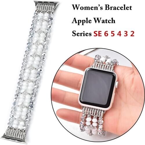 Exquisite Agate Fashion Strap for Apple Watch Band Series 6/5/4/3/2/SE Crystal Bracelet Wristbelt for iWatch 44MM 40MM 42MM 38MM