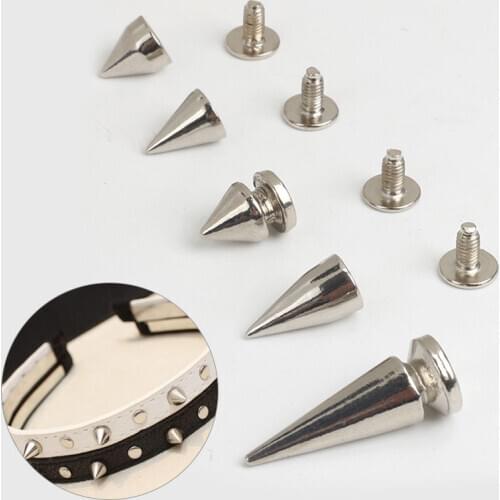 10Sets Silver Bullet Spikes Rivets For Leather Punk Studs And Spikes For Clothes Thorns Patch Tachas Para Ropa Remaches