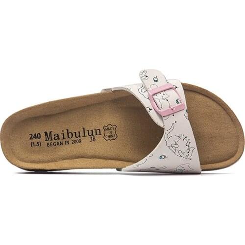 Women Men Summer Beach Slide Sandals Casual Soft Cork Slippers Flip Flops Buckle Strap Non-slip Comfort Couples Outside Shoes