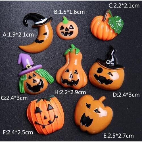 Resin Halloween Pumpkin Accessories Ghost Festival diy Phone Case Hair Accessories Halloween Diy