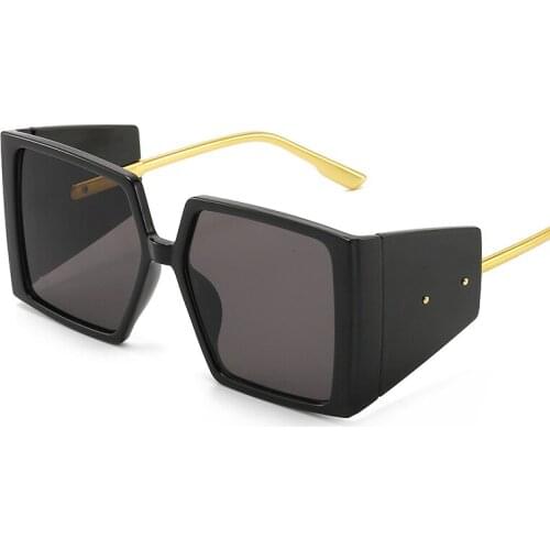 New Oversized Square Sunglasses Women Vintage Designer Fashion Sun Glasses Black Shades Men Gafas De Sol Female Oculos UV400