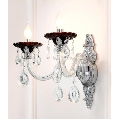 Modern Clear Colorful Crystal Design Wall Lamp K9 Crystal Wall Lamps Bedroom Headboard Bedside Lamp Wall Sconce Light Fixture