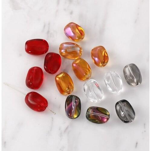 Rectangle shape Straight hole color glass beads 100pcs/lot diy jewelry bracelet/earring/necklace pendant accessory