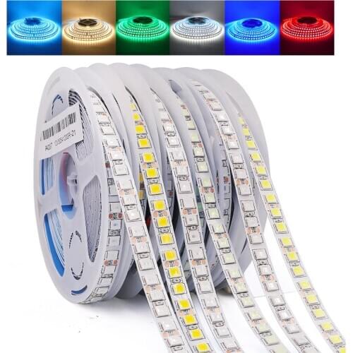 5M Led Strip Light 5054 2835 SMD Flexible Led Tape Ribbon Diode 60/120 Leds/M Waterproof Led Light Stripe Decor Lamp 12V 24V