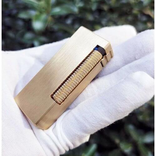 Heavy trench Brass kerosene lighter. Handmade pure copper gasoline Antique collection Machine.Side Ignition Fire