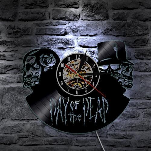 Day Of The Dead Vinyl Wall Light Led Lighting Vintage LP Record Handmade Gift Decorative Lamp Creative Color Changing