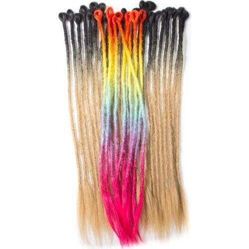 QP hair Ombre Hair LOCS Crochet Braiding Hair Extensions Synthetic African Ombre Dreadlock Weave High Temp Hair 5 stands Braids