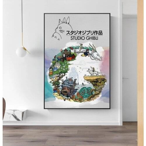 Japanese Anime Cartoon Poster and Prints Spirited Away Canvas Painting Wall Art Picture for Living Room Home Decor Cuadros