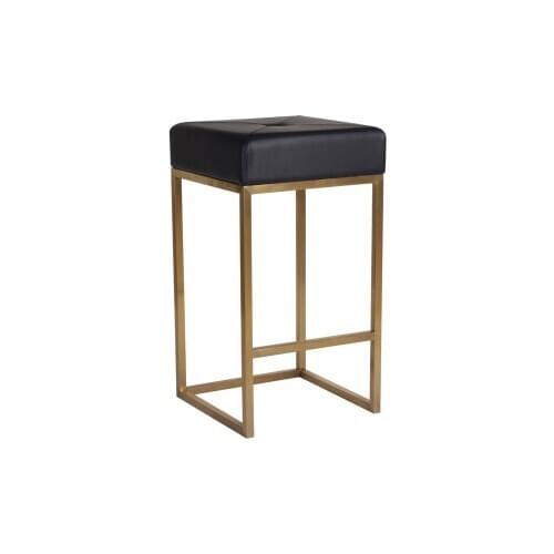 Chinafurniture Modern brushed stainless steel bar chair high chair bar stool fixed bar chair