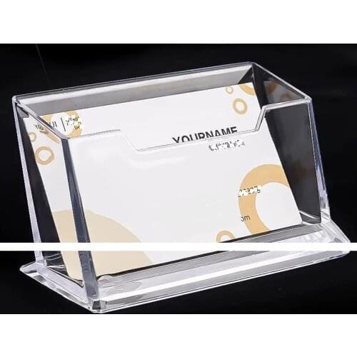 1Pc General Clear acrylic Plastic Desktop Business Card Holders Display Stands Transparent Card Case Box School Office Supplies