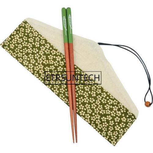 100sets Japanese Style Natural Wood Chopsticks Travel Outdoor Eating Ware Chop Sticks with Packing Bag