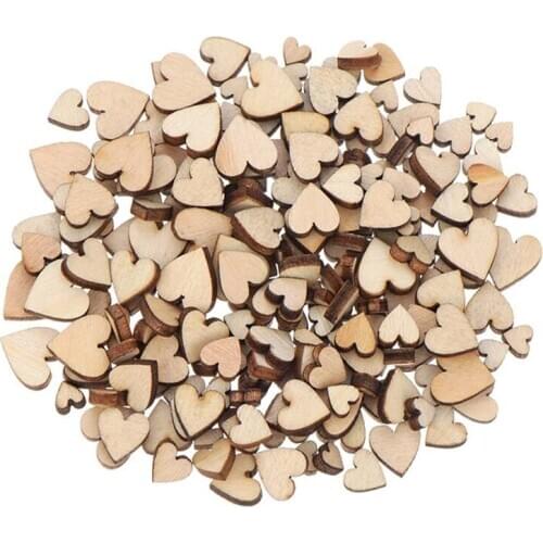 100Pcs Mini Wooden Love Hearts Wedding Decoration Wood Blanks Embellishments Scrapbooking DIY Crafts mdf Handmade Discs Crafts