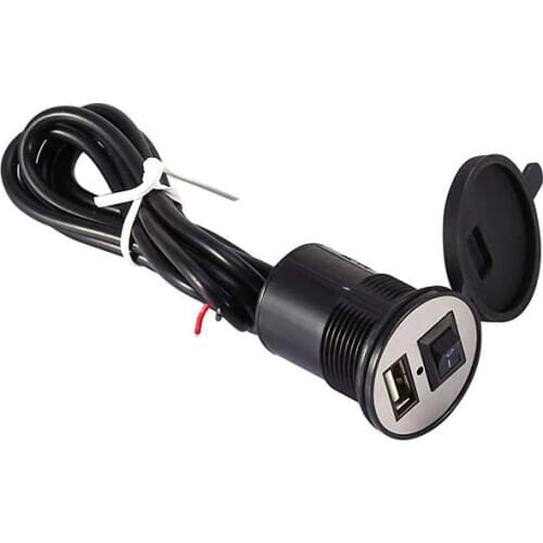 12-24V Universal USB Charger Motorcycle Power Adapter Socket USB Charger Waterproof Auto Charger Adapter for Mobilephone Gps