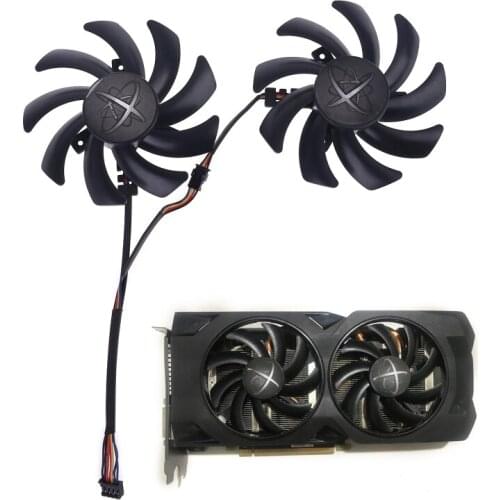 2pcs 85mm 480/470 Graphics 4Pin 0.35A VGA Cooler Fan for XFX R9 390/390X 8G RX480 RX470 Video Card Cooling Fan