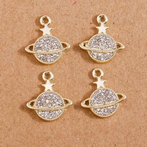 4pcs 14*16mm Crystal Planet Star Charms Pendants for Necklaces Bracelets Earrings DIY Handmade Jewelry Making Findings Crafts