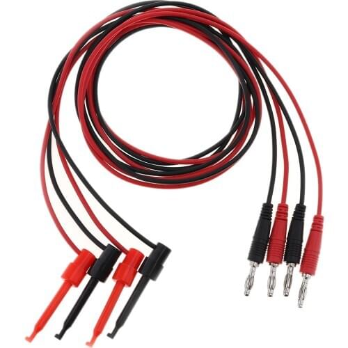4pcs/lot 4mm Lantern Plug to Test Hook Clip Probe Test Leads Wire Cable for Digital Multimeter Multi Meter Tester Equipment