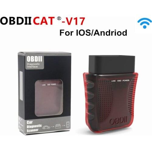 50PCS DHL Free OBDIICAT-V17 ELM327 V1.5 Wifi OBD2 scanner Auto Diagnostic Tool For Android/IOS
