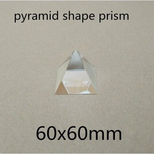 60x60mm 60*60mm K9 pyramid Prism Lens For Physical Experiments and see the rainbow