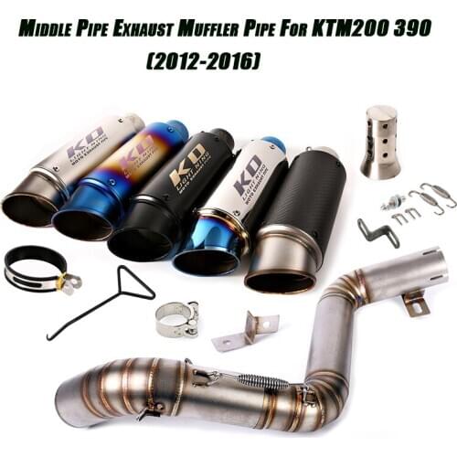 Silp on For Duke390 200 2012-2016 51mm Middle Link Tube Connect Tail Vent Muffler Pipe Set Replace Motorcycle Exhaust System