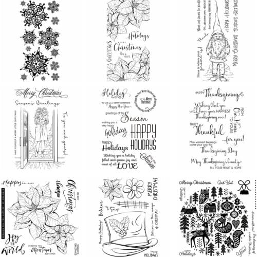 Clear Transparent Stamp Christmas Blessings Ornament Hat Slimline Gnome Poinsettia Snowflake DIY Scrapbooking 2020 New Design