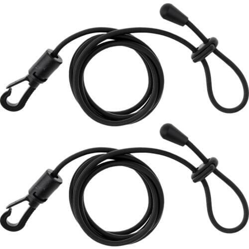 Pack of 2) 4mm 113cm Adjustable Elastic Safety Kayak Paddle / Fishing Rod Leash Clip Tie Tether Lanyard Accessories