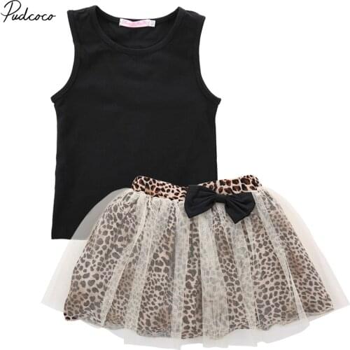 Newborn Baby Girl Outfit Tee Vest Strap Shirt Tops+lace Tutu Skirt 2pcs Kids Clothes Set 0-5y