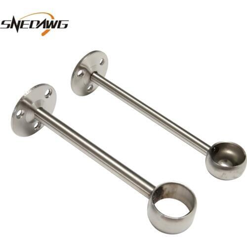 2pcs 304Stainless Steel Flange Bracket 19/22/25mm Pipe Bracket Socket 150mm Lengthen Wall Mount Cloth Rack Pipe Flange Bracket