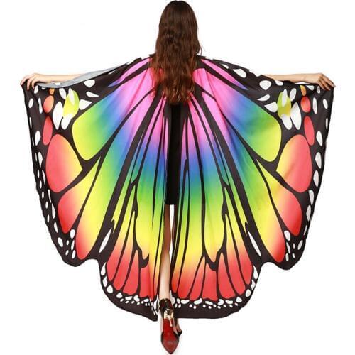 Rainbow Butterfly Wings For Belly Dance High Quality 360 Degree Big Butterfly Props Stage Performance Costume Colorful Big Wings