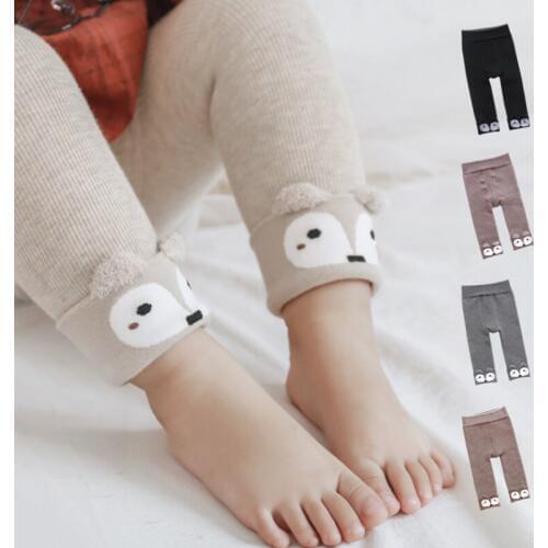 Toddler leggings for girls kids leggings plus velvet thickening children pantyhose cartoon cropped pant girls pantyhose leggings