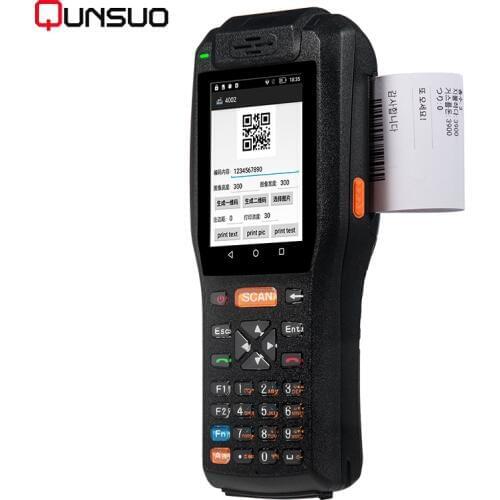 Hot Sale Mini Printer GPRS/3G/WIFI/NFC/Bluetooth Handheld Industrial PDA Android Laser Barcode Scanner