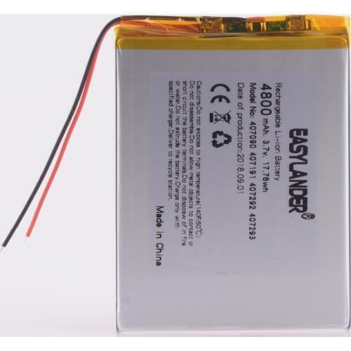 407191 3.7V 3.8V 4800mAh Li-Polymer Battery with Protection Board For Tablet PC Irbis Cube U25GT dual-core version 407093