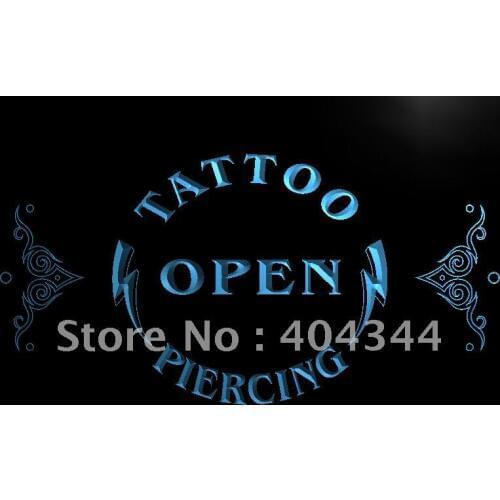 LK142- Tattoo Piercing Open Display NEW LED Neon Light Sign home decor crafts