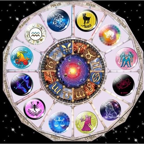 Refrigerator Magnet 30Mm Twelve Constellation Set Kitchen Decoration Removable Magnetic Refrigerator Stick Memo Holder Magnet