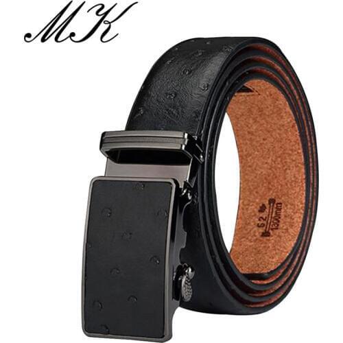 Luxury Genuine Leather Belts for Men Belt Ostrich Grain Cowskin Automatic Buckle Belt Ceinture Homme Cinto Masculino