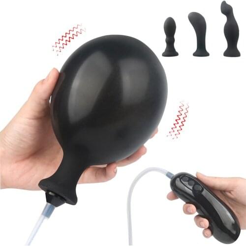 Prostate Massager Inflatable Anal Vibrator Large Dildo Vagina Expander Female Masturbatr Big Butt Plug Anal Dilator Sex Shop