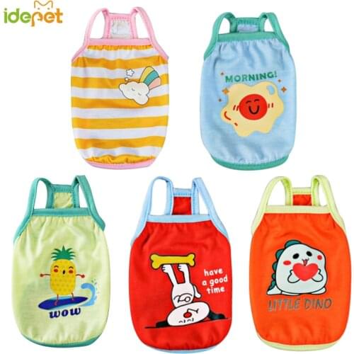 Vest Small Pet Shirt Cat Dog Clothes Paw Print Heart Love Design Cotton Dogs T Shirt Pet Puppy Summer Apparel Clothes Dog Coat