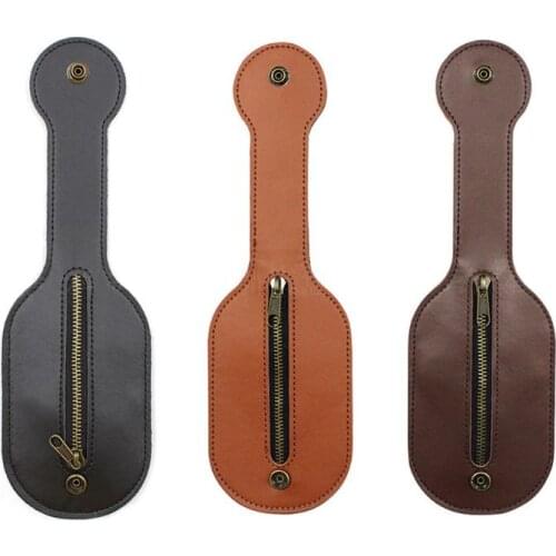 D0LF Mini Coin Purse PU Leather Racket Snap Big Capacity Belt Self Defense Multi-Tool Storage Bag