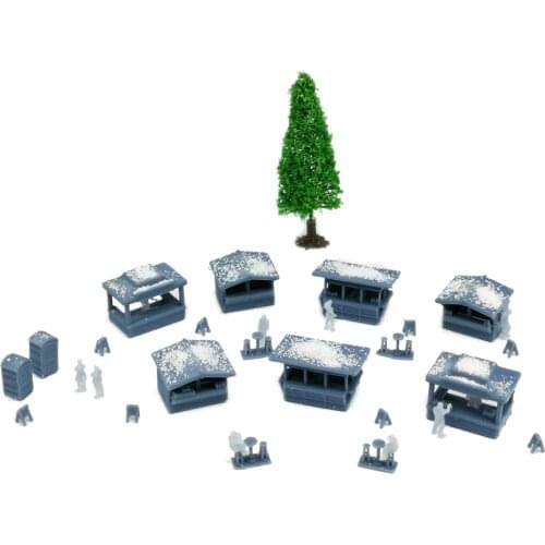 Outland Models Railway Layout Christmas Market and Figure Set 1:220 Z Scale