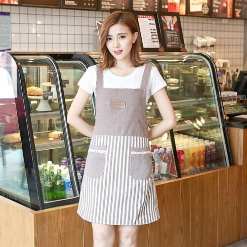 Korean fashion cotton apron for men and women kitchen oil fume hoods baking double waist waist cleaning work clothes