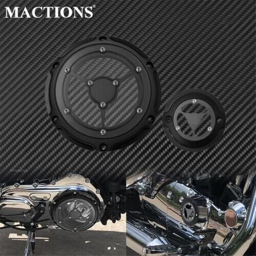 Motorcycle CNC 6 Holes Derby Timer Timing Clutch Cover Set Black For Harley Sportster XL 1200 883 48 72 Custom Roadster 2004-17