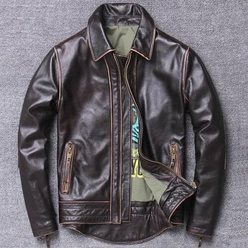 Real Picture Genuine Leather Mens Dress Suit Coats Windbreaker Automotive Cow Leather Jackets Winter Warm Clothes 5XL Large Size