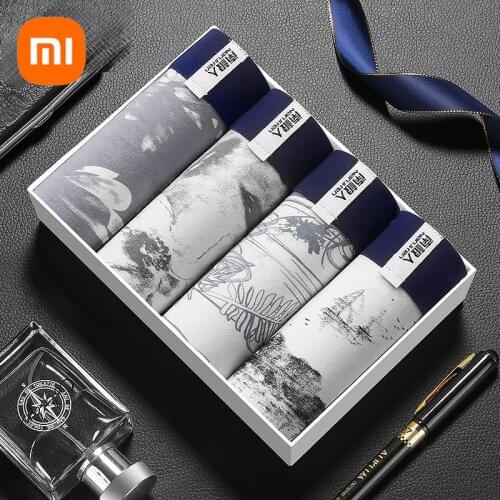 Xiaomi 4pcs/lot Cotton Mens Underpants summer Boxer Shorts teenager Comfortable Underwear student Breathable Panties