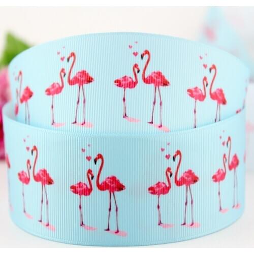 New cartoon birds pattern printed grosgrain ribbon 38mm blue polyester webbing DIY fabric ribbons and bows decor tape