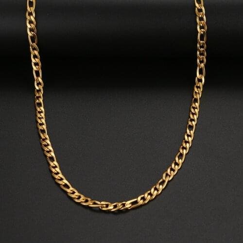 Stainless Steel Necklace Fashion Classic New Figaro Chain Men Gold Color Long Necklace For Men Women Jewelry Gifts Gothic NEW