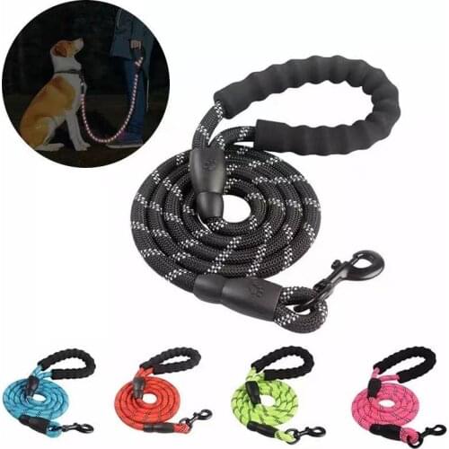 5ft 1/2in Leash for Medium Dogs & Large Dogs - Highly Reflective Leash with Soft Padded Anti-Slip Handle - Heavy Duty Rope Leash